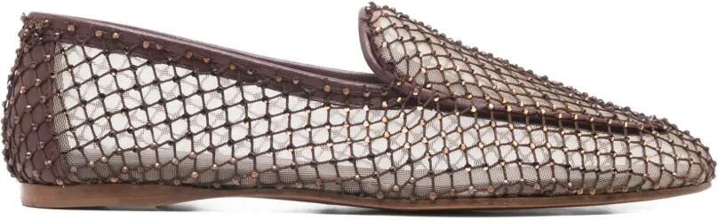 Forte Loafers met stras en mesh Bruin