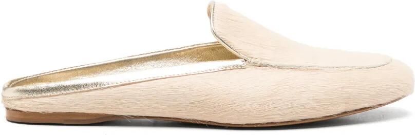 Forte Platte muiltjes met amandelvormige neus Beige
