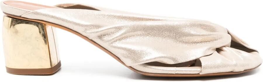 Forte Sandalen met blokhak en gedraaid detail Goud