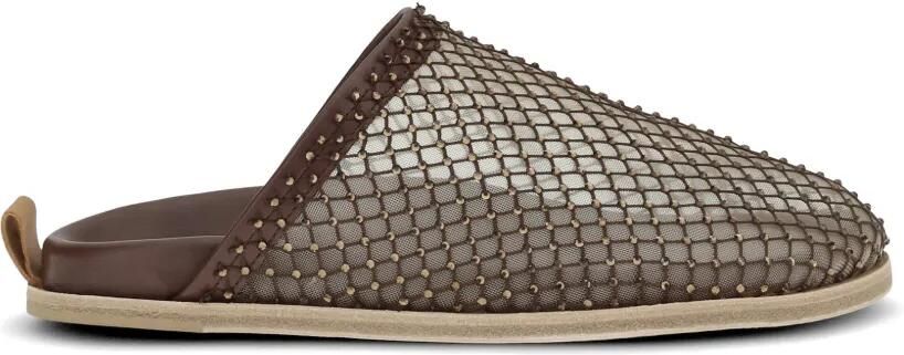 Forte Strass sandalen met mesh Bruin