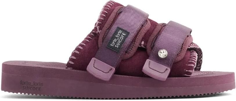 Forte Suicoke leren sandalen met dubbele bandjes Paars