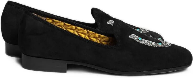 Fortela Broadway Horse suède loafers Zwart