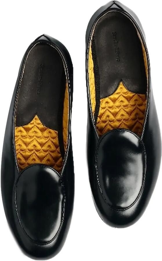 Fortela Hampton schurende leren slippers Zwart - Foto 3
