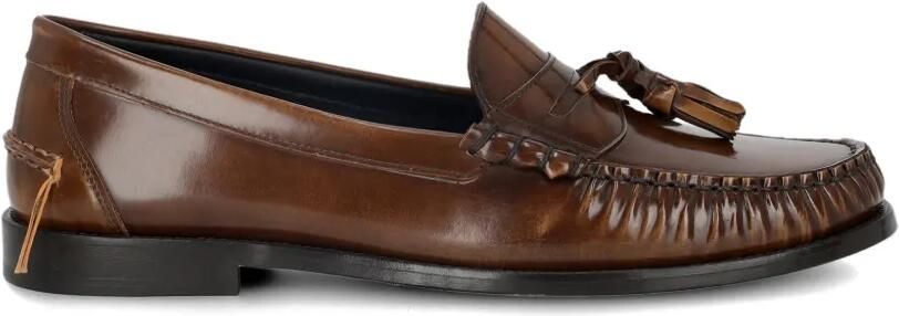 Fortela Sophie leren loafers met kwastje Bruin