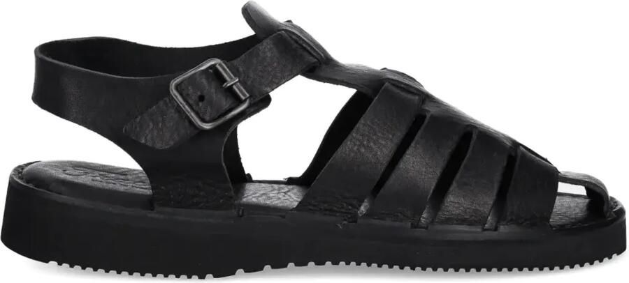 Fracap Leren sandalen met bandjes Zwart