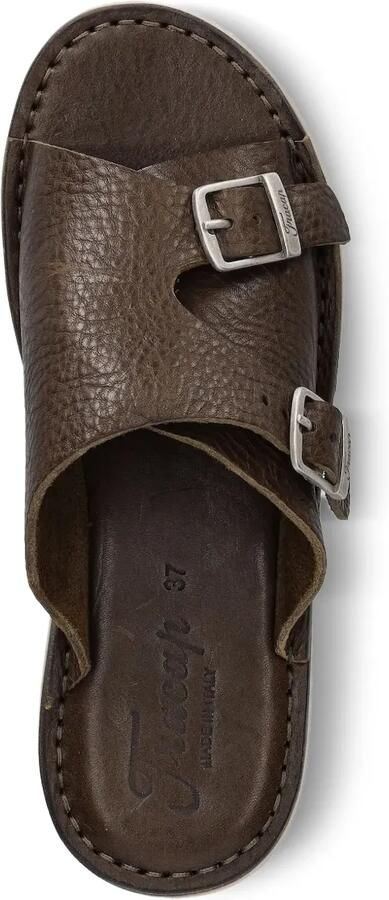 Fracap Leren sandalen met dubbele gesp Bruin - Foto 2