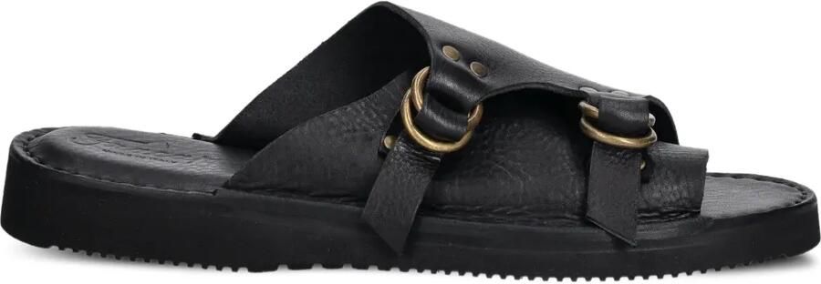 Fracap Leren sandalen met gesp Zwart