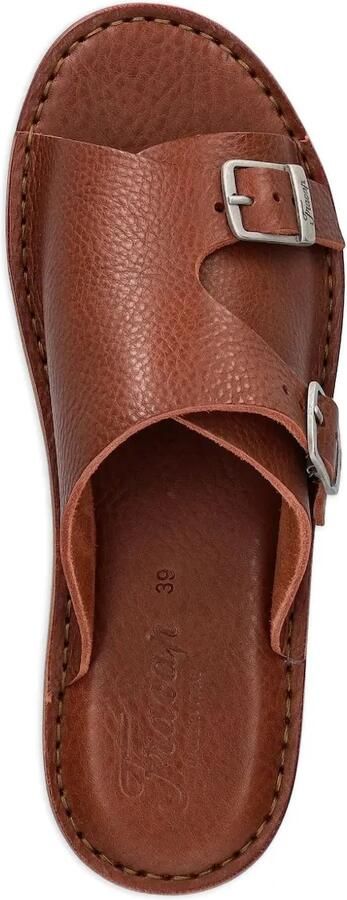 Fracap Leren slippers met gespsluiting Bruin - Foto 3