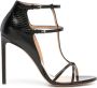 Francesco Russo Sandalen met slangenleer-effect 105 mm Zwart - Thumbnail 1