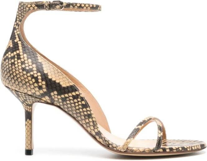 Francesco Russo 75mm snakeskin-effect leather sandals Beige