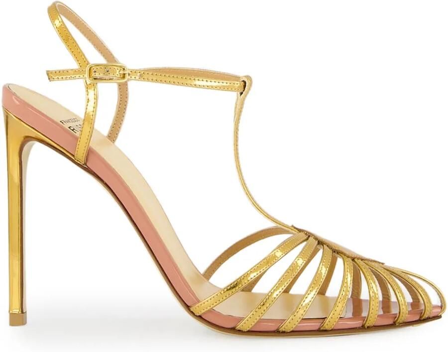 Francesco Russo 105 mm sandalen met metallic afwerking en hak Goud