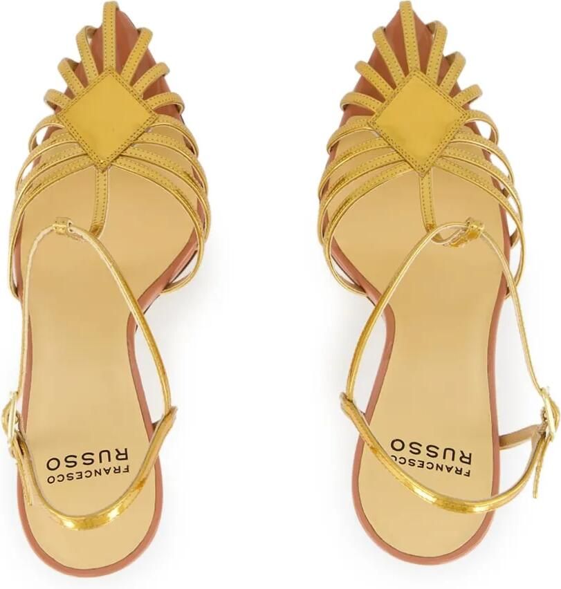 Francesco Russo 105 mm sandalen met metallic afwerking en hak Goud - Foto 3