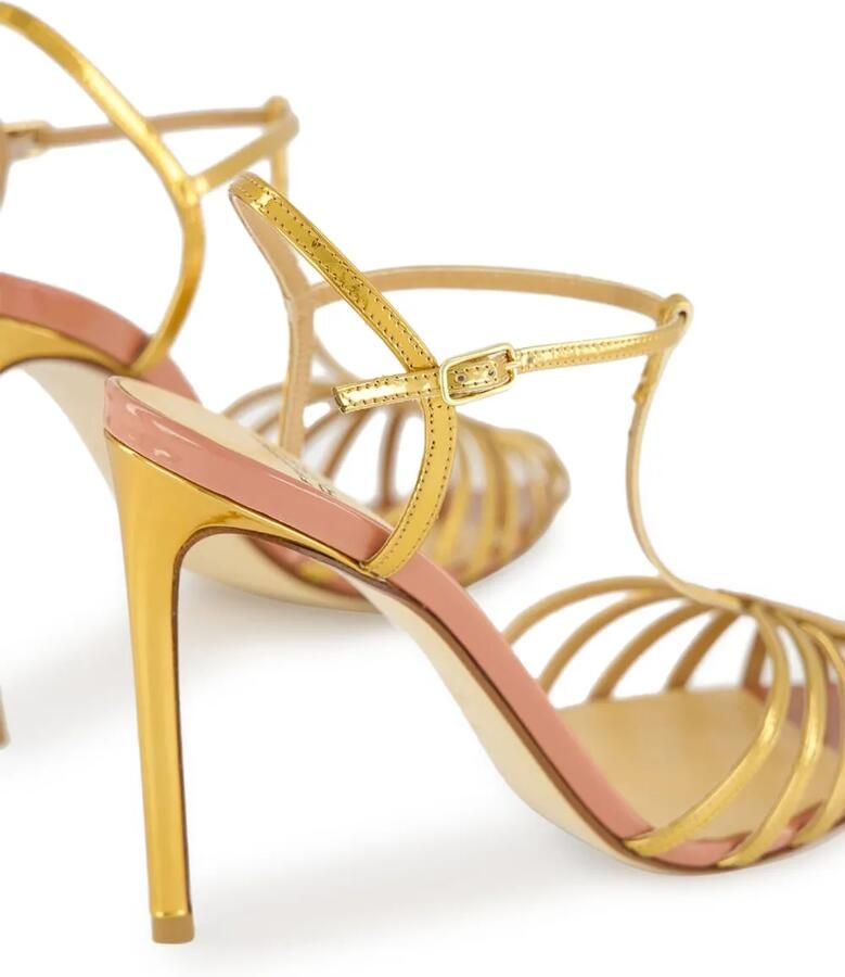 Francesco Russo 105 mm sandalen met metallic afwerking en hak Goud - Foto 2