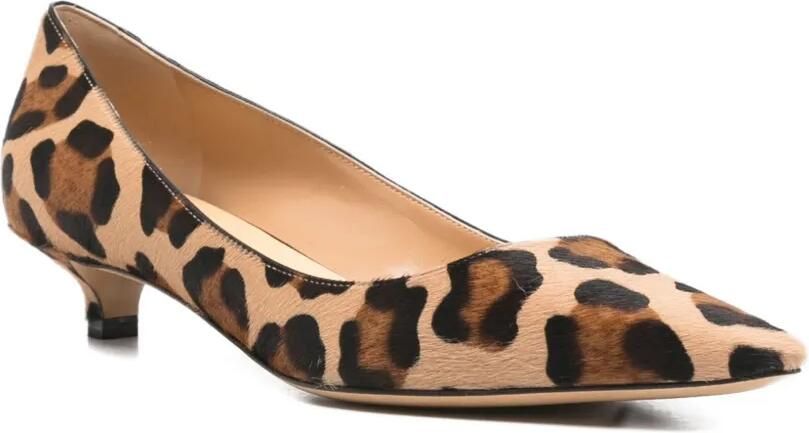 Francesco Russo 35 mm pumps met luipaardprint en kitten-hak Beige - Foto 2