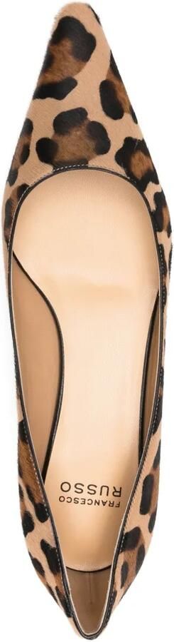 Francesco Russo 35 mm pumps met luipaardprint en kitten-hak Beige - Foto 4