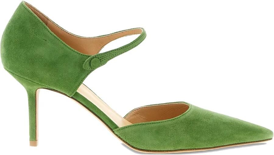 Francesco Russo 55 mm pumps met puntige neus Groen