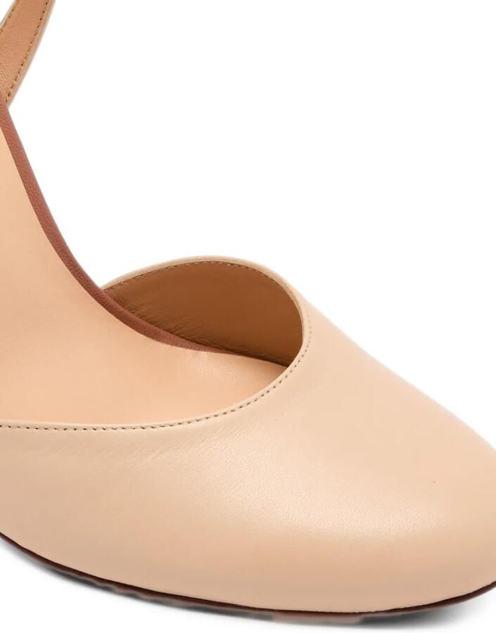 Francesco Russo button-fastening leather heel pumps Beige - Foto 3