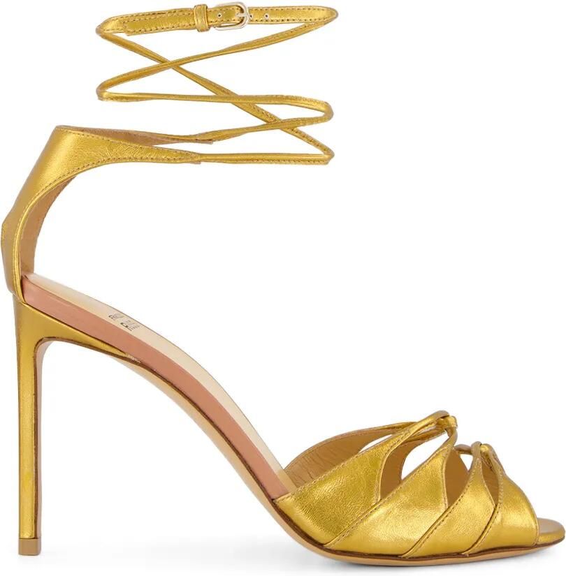 Francesco Russo Gelamineerde sandalen Goud