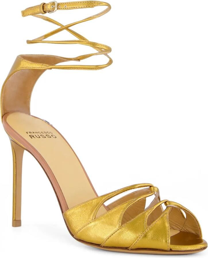 Francesco Russo Gelamineerde sandalen Goud - Foto 4