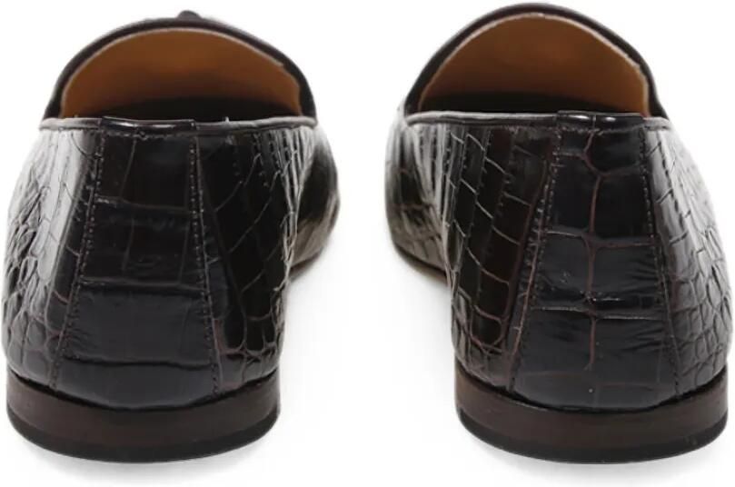 Francesco Russo Loafers met kwast en krokodillen-effect Bruin - Foto 3