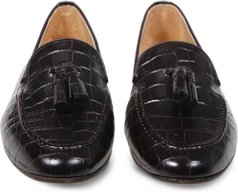 Francesco Russo Loafers met kwast en krokodillen-effect Bruin - Foto 2