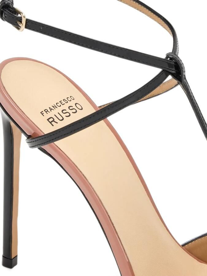 Francesco Russo patent-leather T-bar hell pumps Zwart - Foto 3