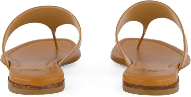 Francesco Russo Platte leren sandalen Bruin - Foto 3