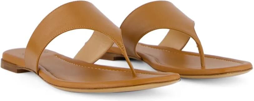 Francesco Russo Platte leren sandalen Bruin - Foto 5