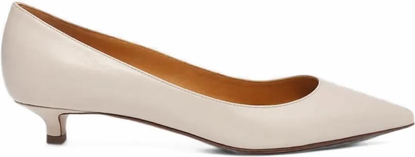 Francesco Russo pointed-toe kitten-heel pumps Beige