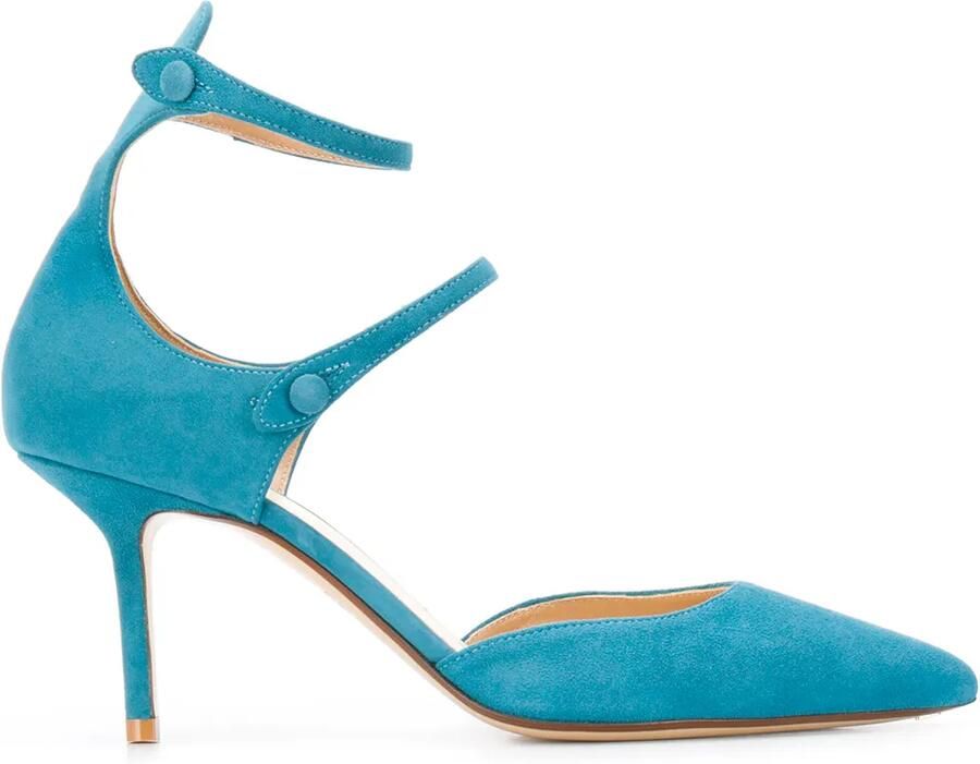 Francesco Russo Pumps met dubbele bandjes Blauw