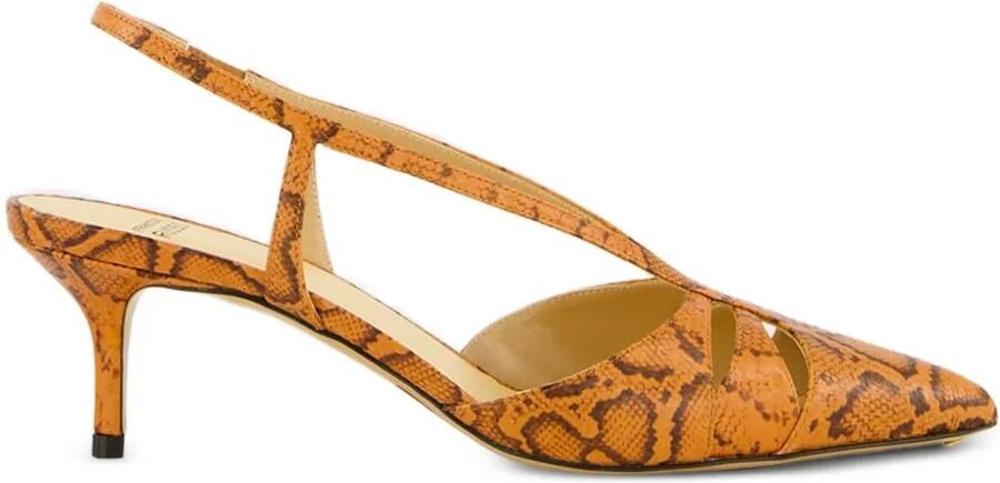 Francesco Russo Pumps met kitten hak Bruin
