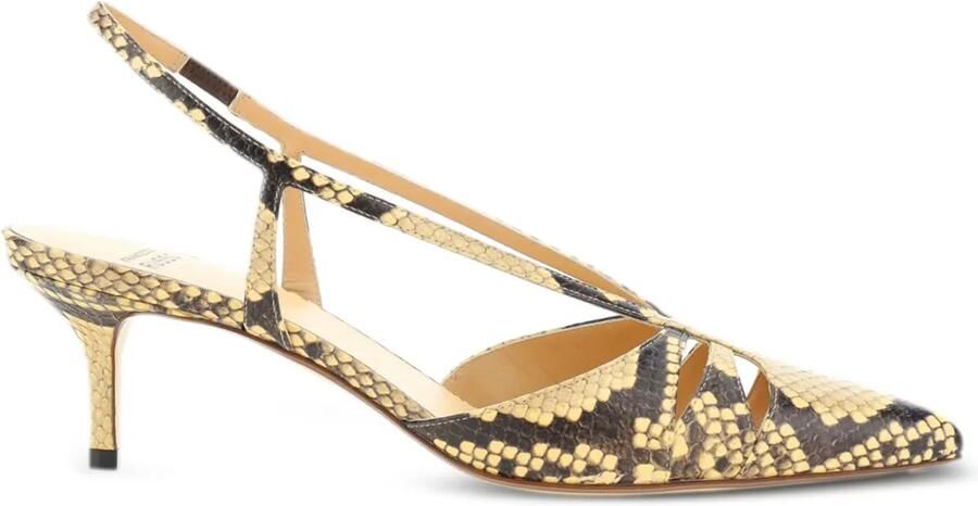 Francesco Russo Pumps met slangenleerprint Beige