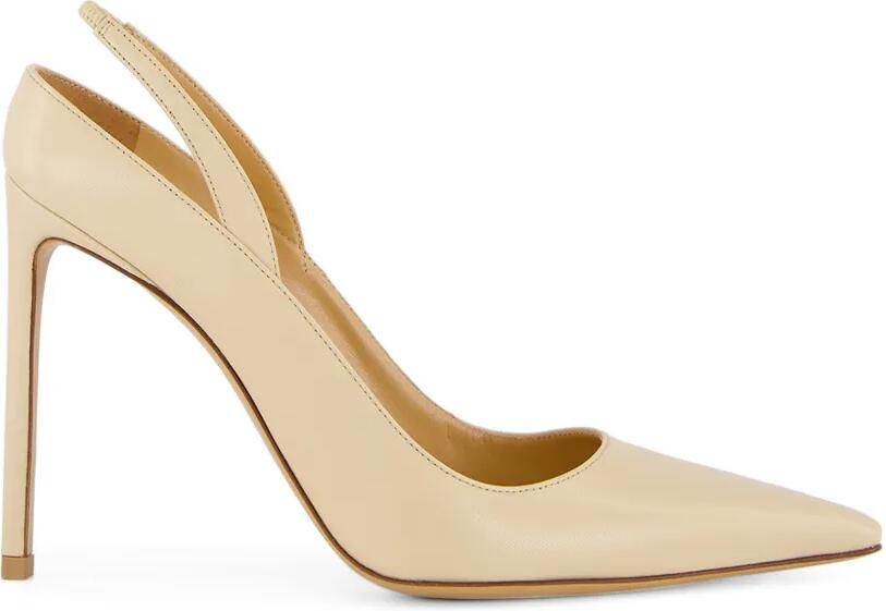 Francesco Russo Slingback pumps met puntige neus Beige