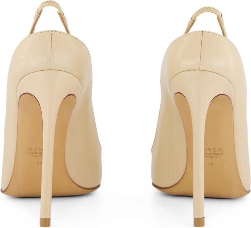 Francesco Russo Slingback pumps met puntige neus Beige - Foto 2