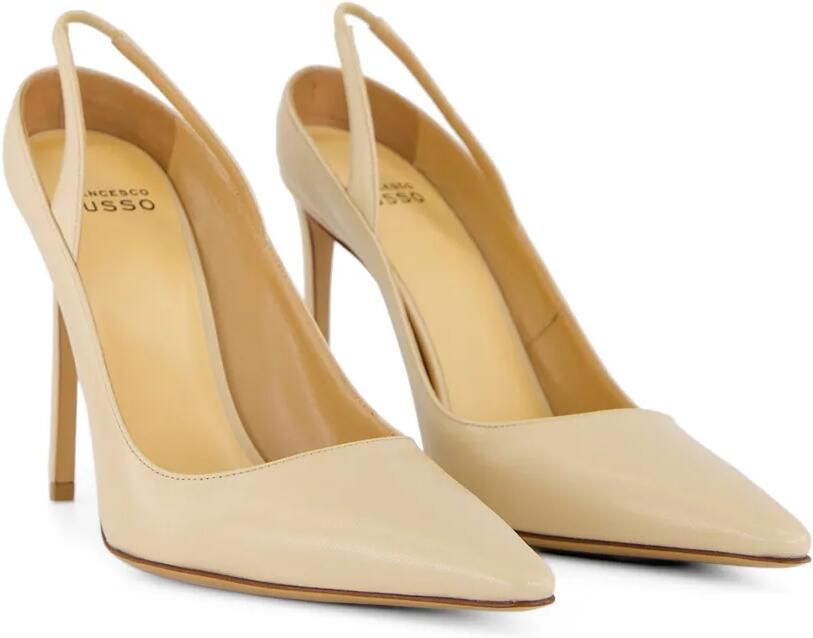Francesco Russo Slingback pumps met puntige neus Beige - Foto 3