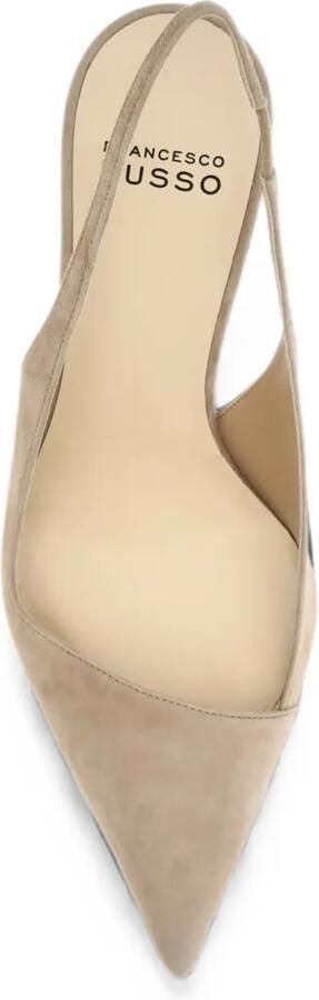 Francesco Russo Slingback pumps met puntige neus Beige - Foto 3