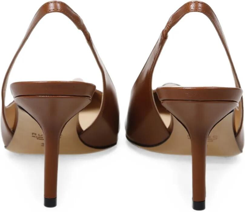 Francesco Russo Slingback pumps met puntige neus Bruin - Foto 3