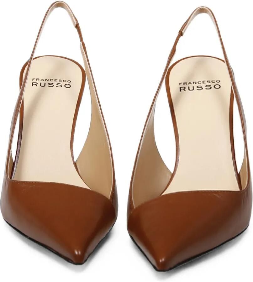 Francesco Russo Slingback pumps met puntige neus Bruin - Foto 2