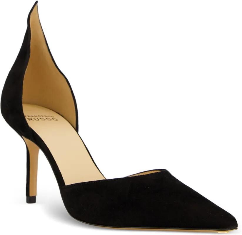 Francesco Russo Suède pumps met hoge rug Zwart - Foto 2
