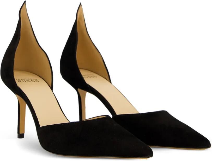 Francesco Russo Suède pumps met hoge rug Zwart - Foto 5