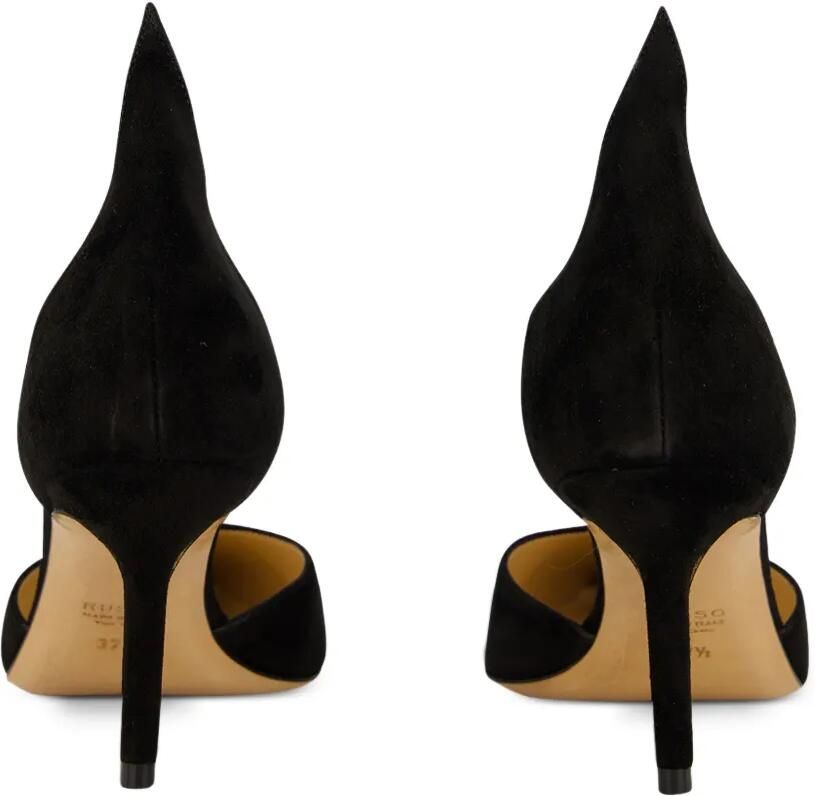 Francesco Russo Suède pumps met hoge rug Zwart - Foto 3