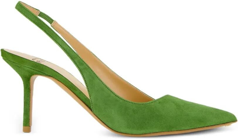 Francesco Russo Suède slingback pumps Groen