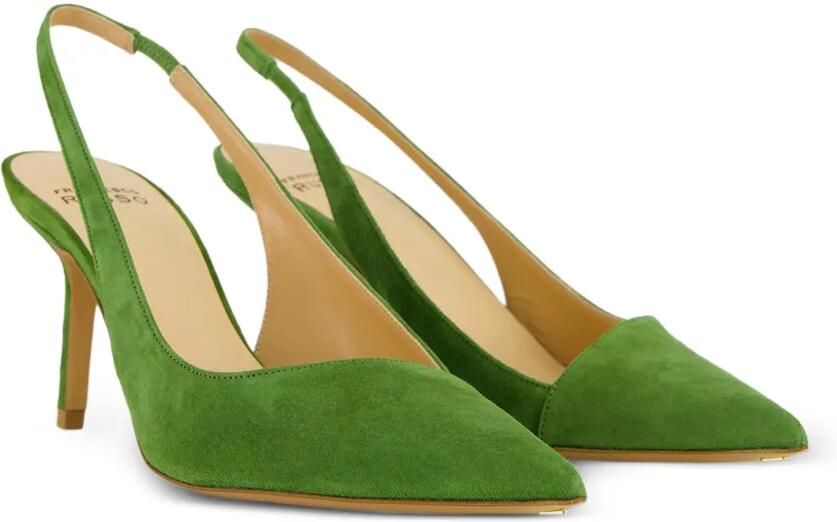 Francesco Russo Suède slingback pumps Groen - Foto 4
