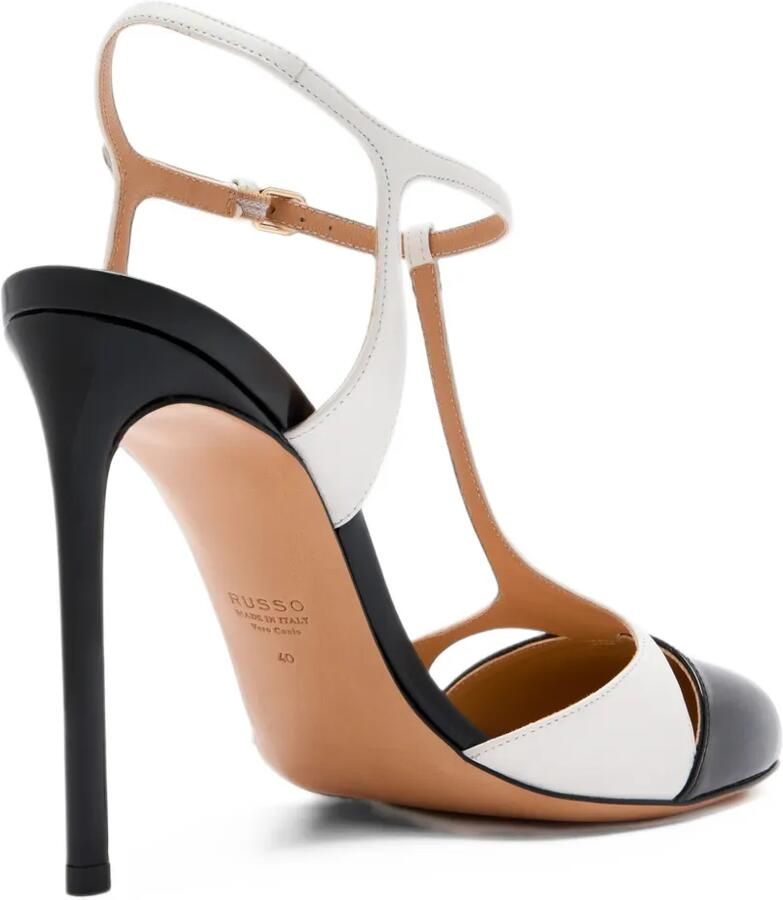 Francesco Russo T-bar cutout heel pumps Wit - Foto 3