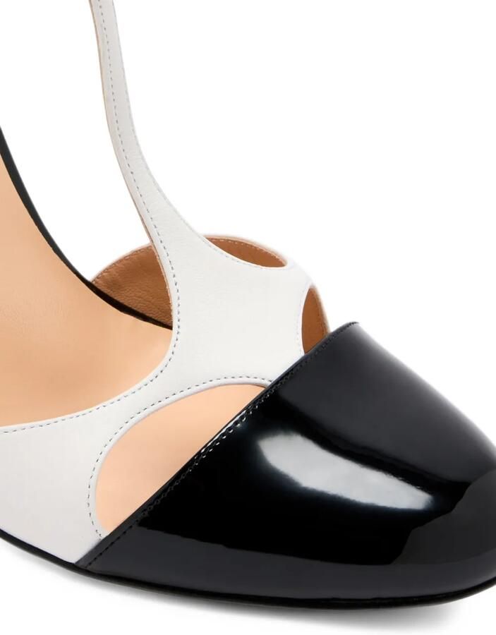 Francesco Russo T-bar cutout heel pumps Wit - Foto 4
