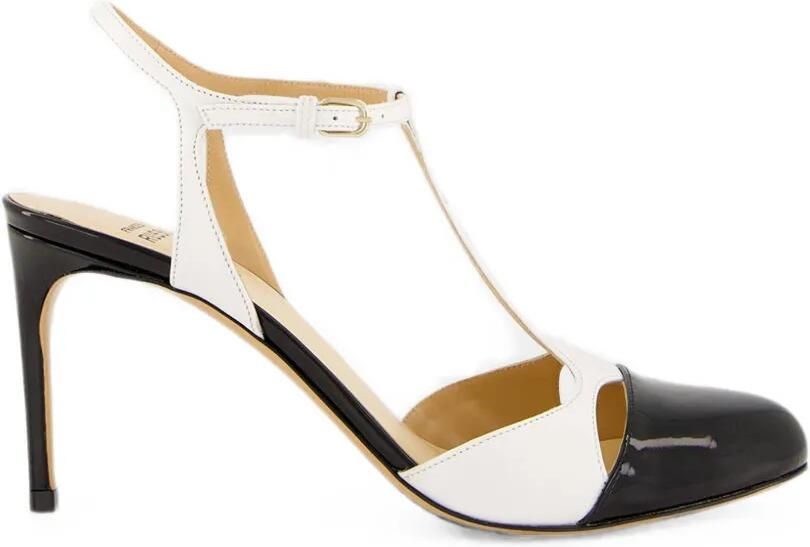 Francesco Russo T-bar lakleren pumps Wit