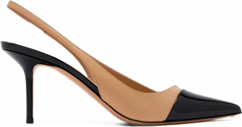 Francesco Russo two-tone slingback pumps Zwart