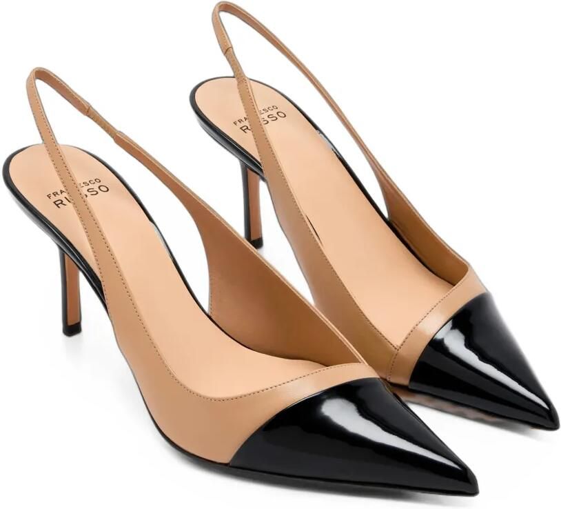 Francesco Russo two-tone slingback pumps Zwart - Foto 3
