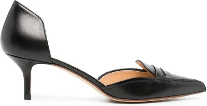 Francesco Russo Leren pumps Zwart