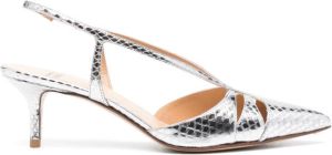 Francesco Russo Metallic slingback pumps Zilver